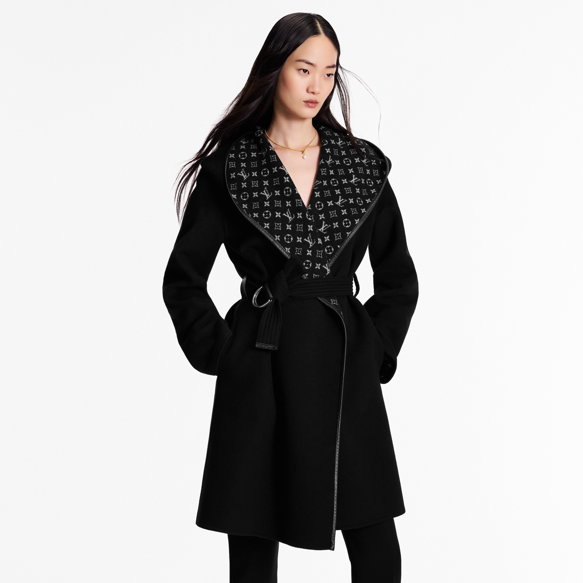 Hooded Wrap Coat ReadytoWear LOUIS VUITTON